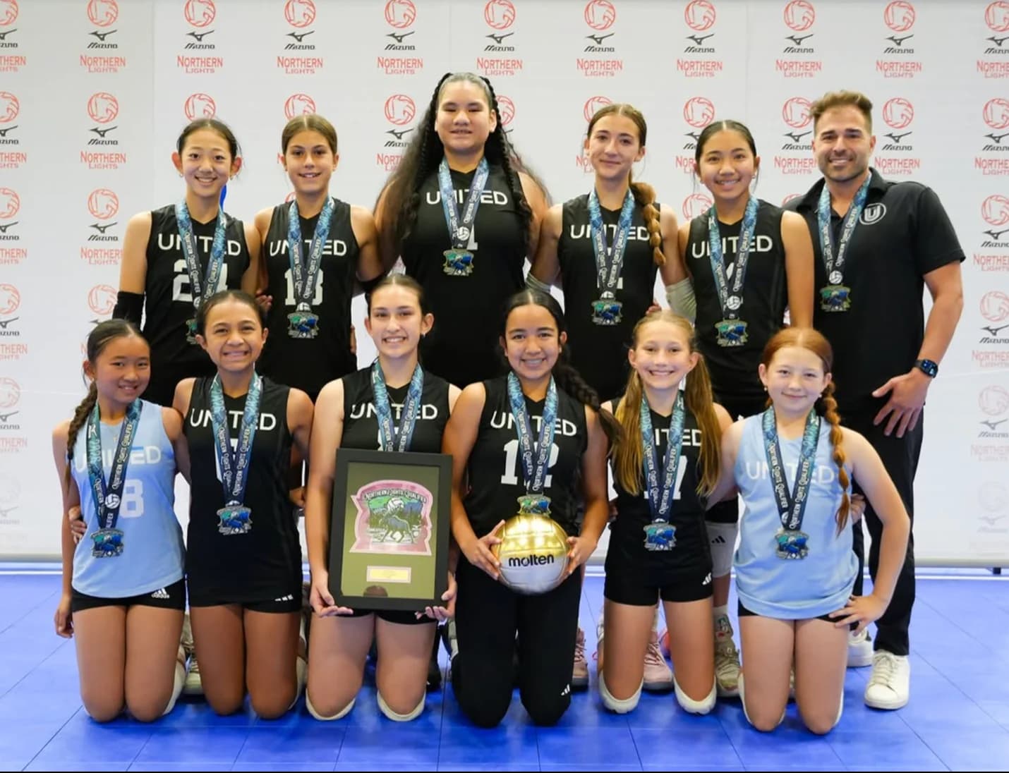 United Riverside championship team photo with Northern tournament medals